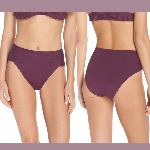 NWT Becca Color Code Crossover High Waist Bikini‎ Bottoms Merlot [SZ Small ] - Picture 1 of 8